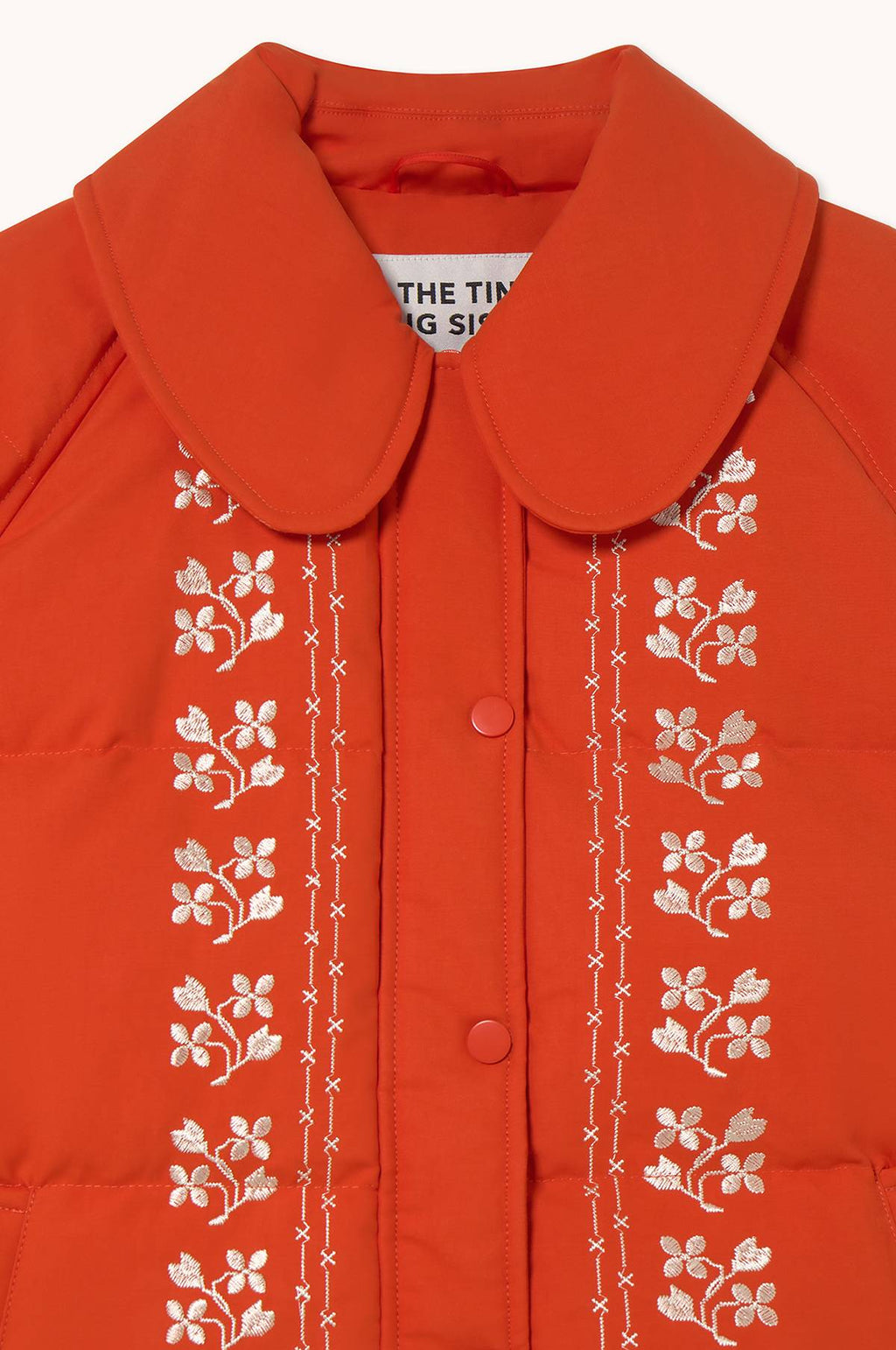 Flowers Down Jacket Dark Red