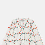 The Tiny Big Sister Roses Grid Sailor Neck Blouse.