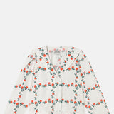 The Tiny Big Sister Roses Grid Sailor Neck Blouse.