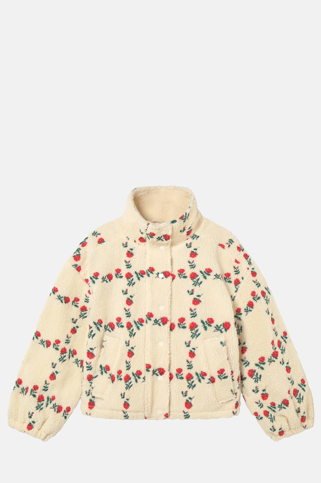 The Tiny Big Sister Roses Grid Sherpa Jacket.