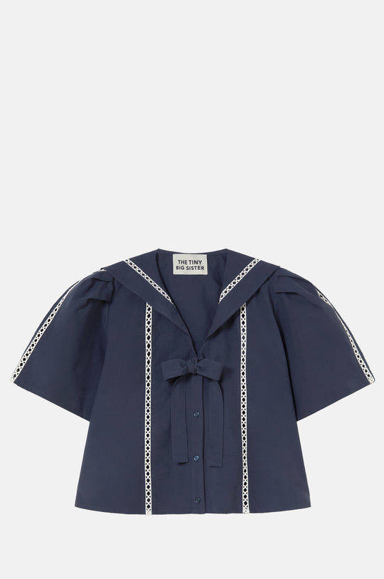 Sailor Neck Blouse Navy