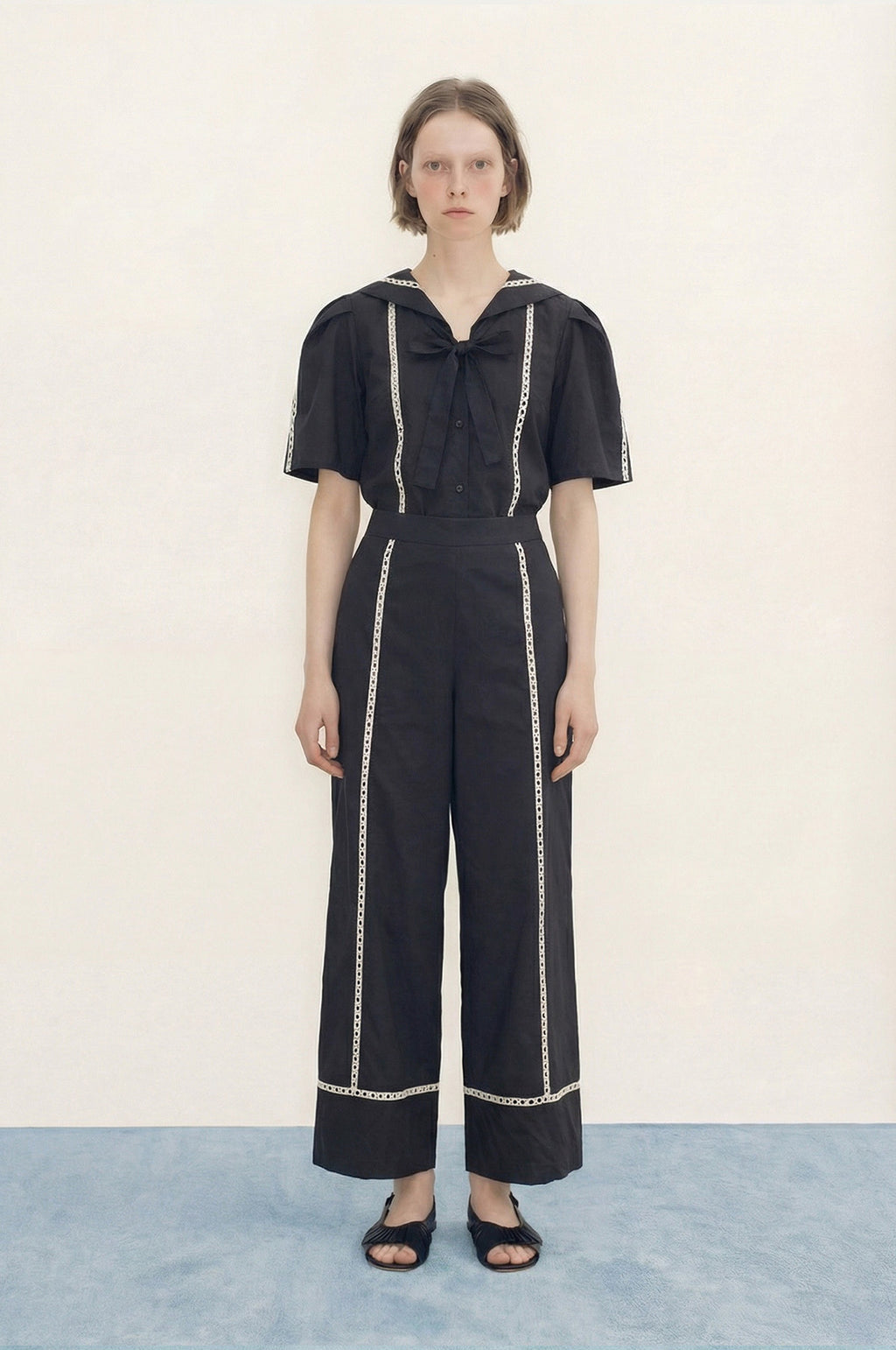 Sailor Neck Blouse Navy