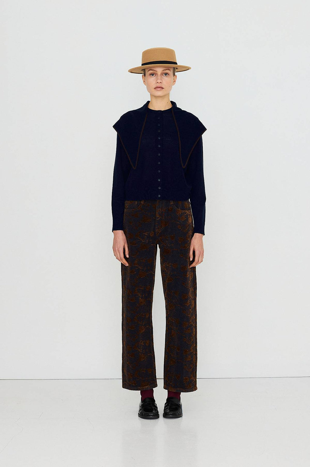 Scarf Neck Lara Cardigan Navy