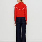 Scarf Neck Lara Cardigan Dark Red