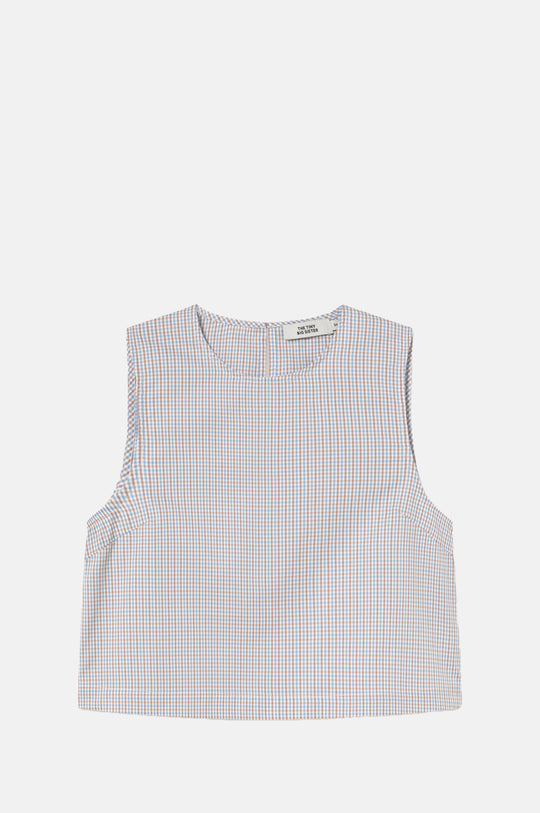 Small Check Blouse Blue-Grey/Almond