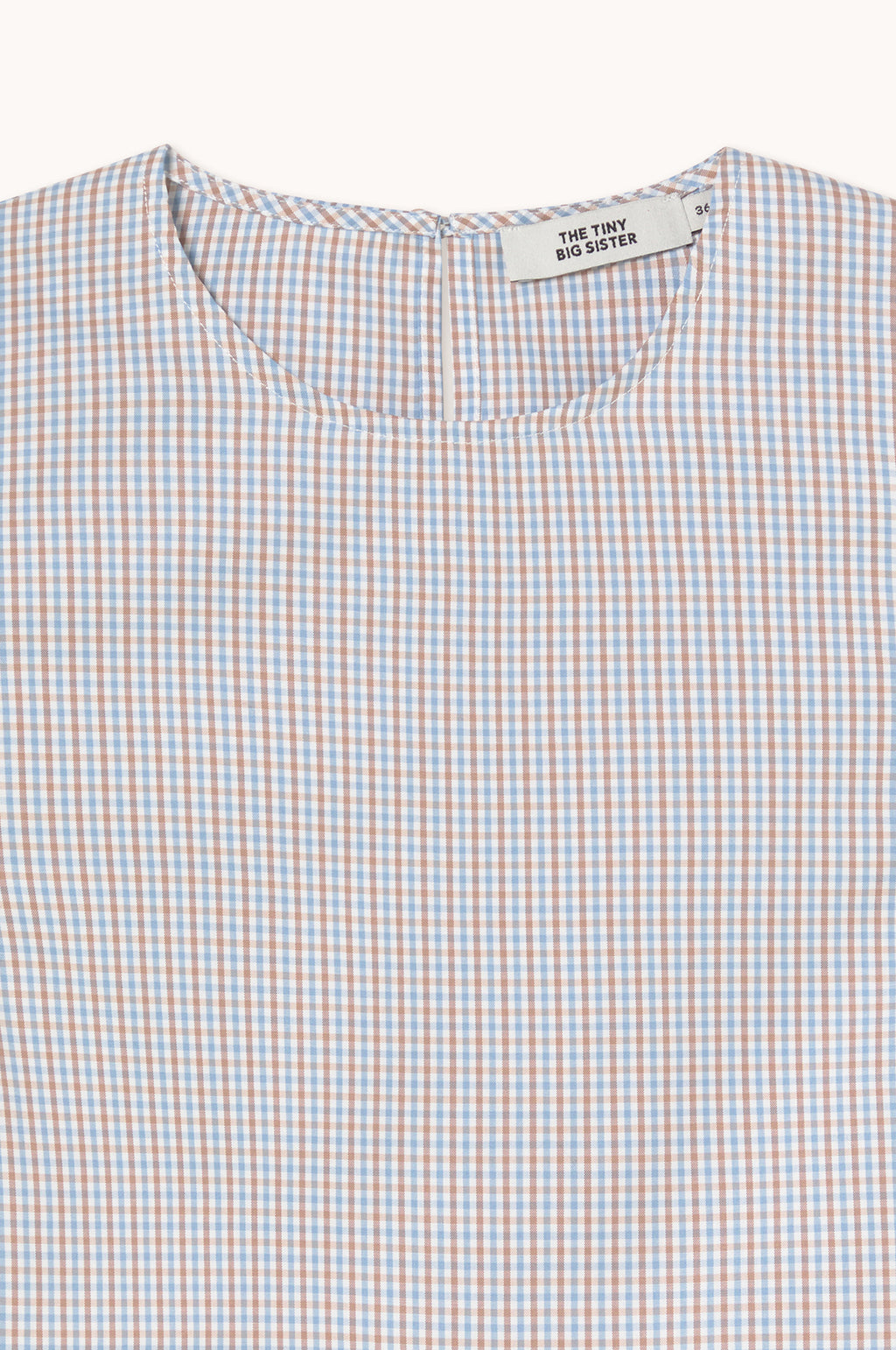 Small Check Blouse Blue-Grey/Almond