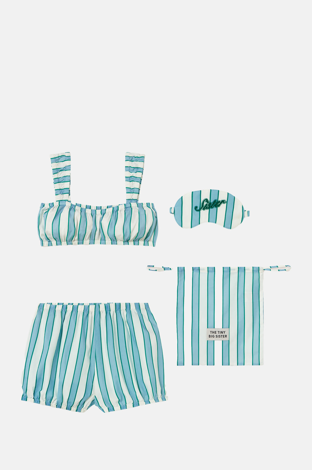The Tiny Big Sister Striped Short Pyjama Set.