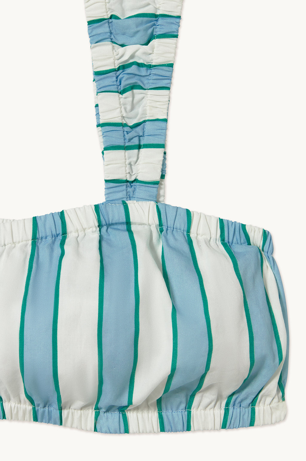 Striped Short Pajama Set Off White/Pretty Blue