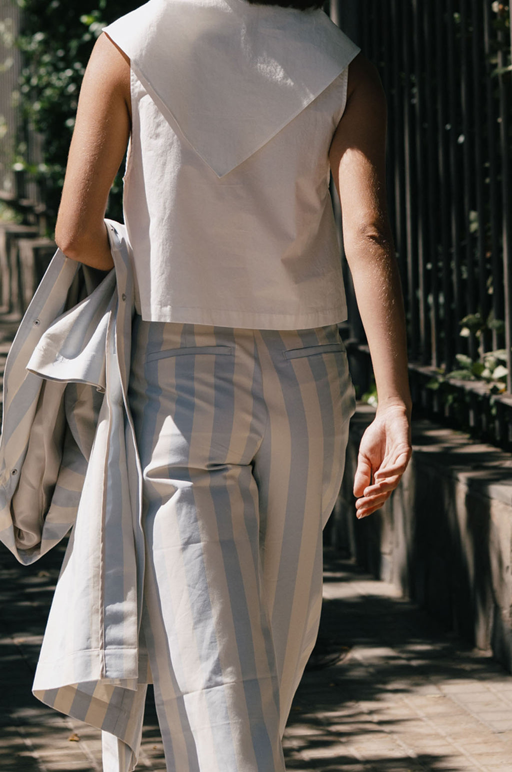 Striped Trousers Denim Blue/Ivory