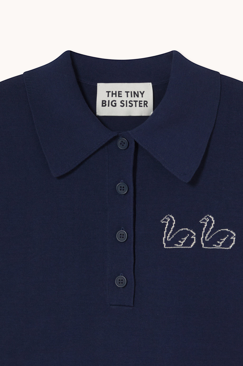 Swans Knitted Polo Navy