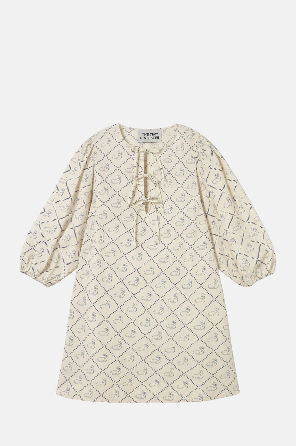 The Tiny Big Sister Swans Puff Sleeve Dress.