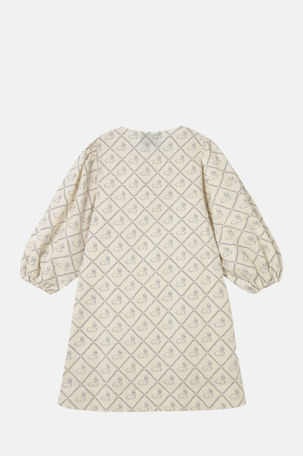 Swans Puff Sleeves Dress Light Cream