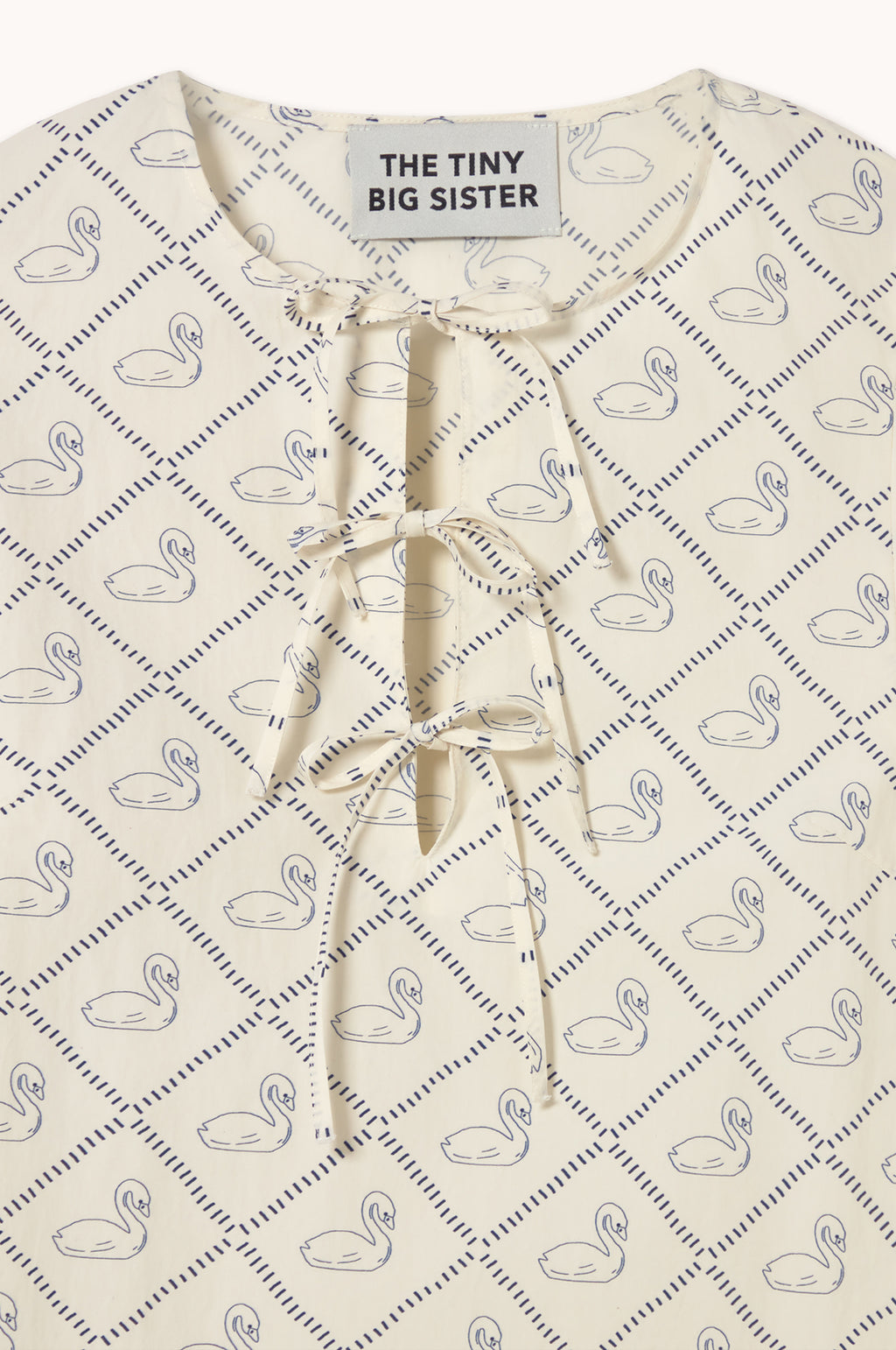 Swans Puff Sleeves Dress Light Cream