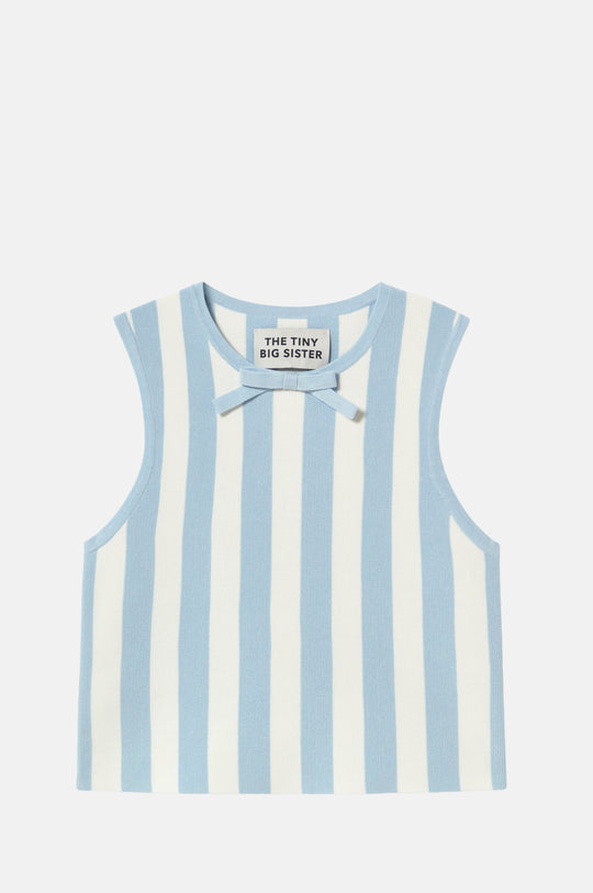 Wide Stripes Top Pretty Blue