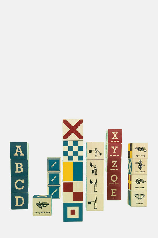 Nautical Blocks with Canvas Bag