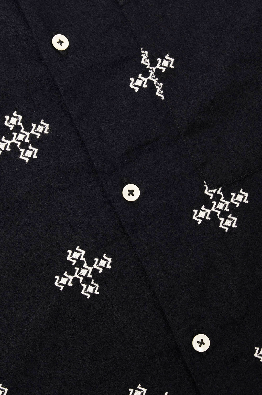 Camp Shirt Embroidered Diamond Black