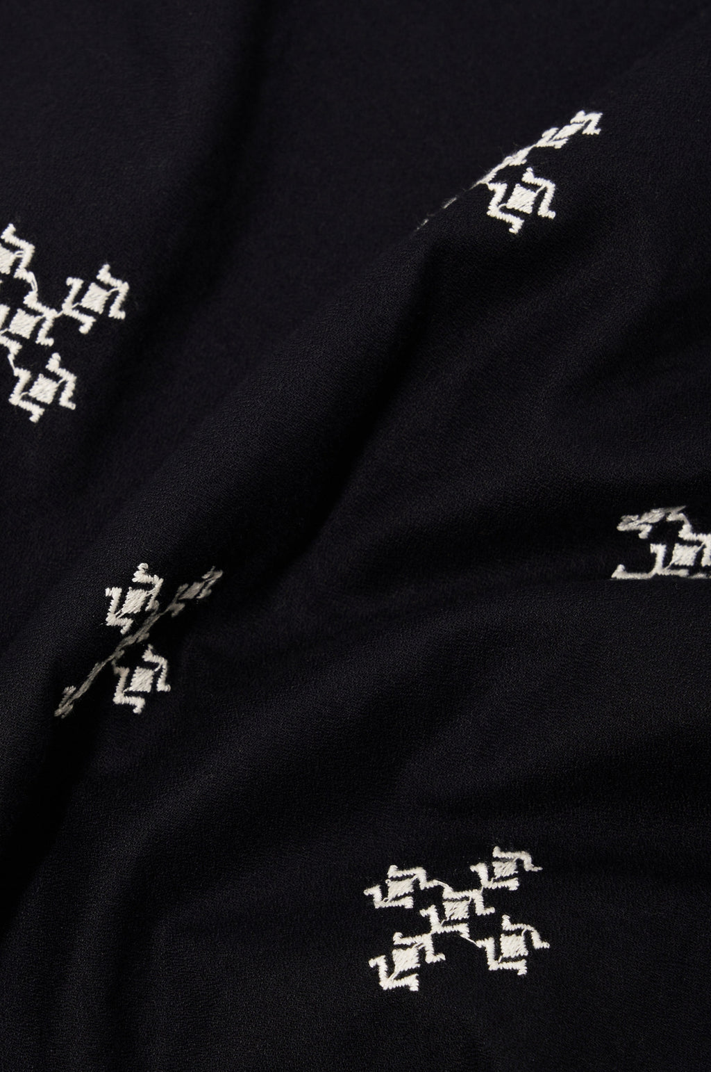 Camp Shirt Embroidered Diamond Black