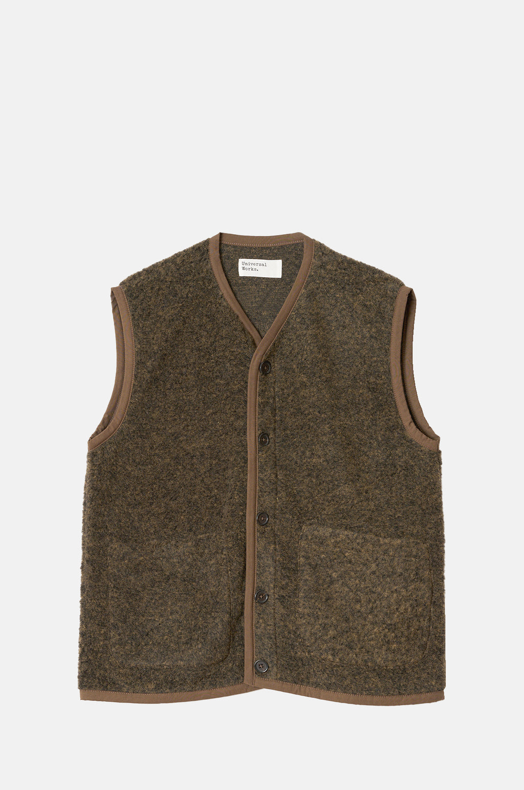 Universal Works Lancaster Gilet Brown.