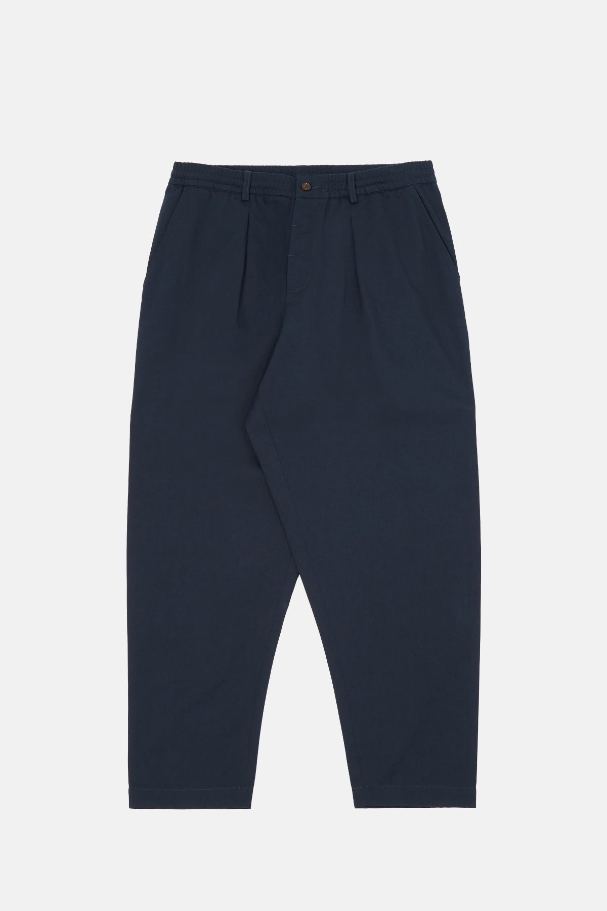 Universal Works Pleated Track Pant Twill Navy.