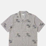 Universal Works Road Shirt Hand Emb Stripe Grey.