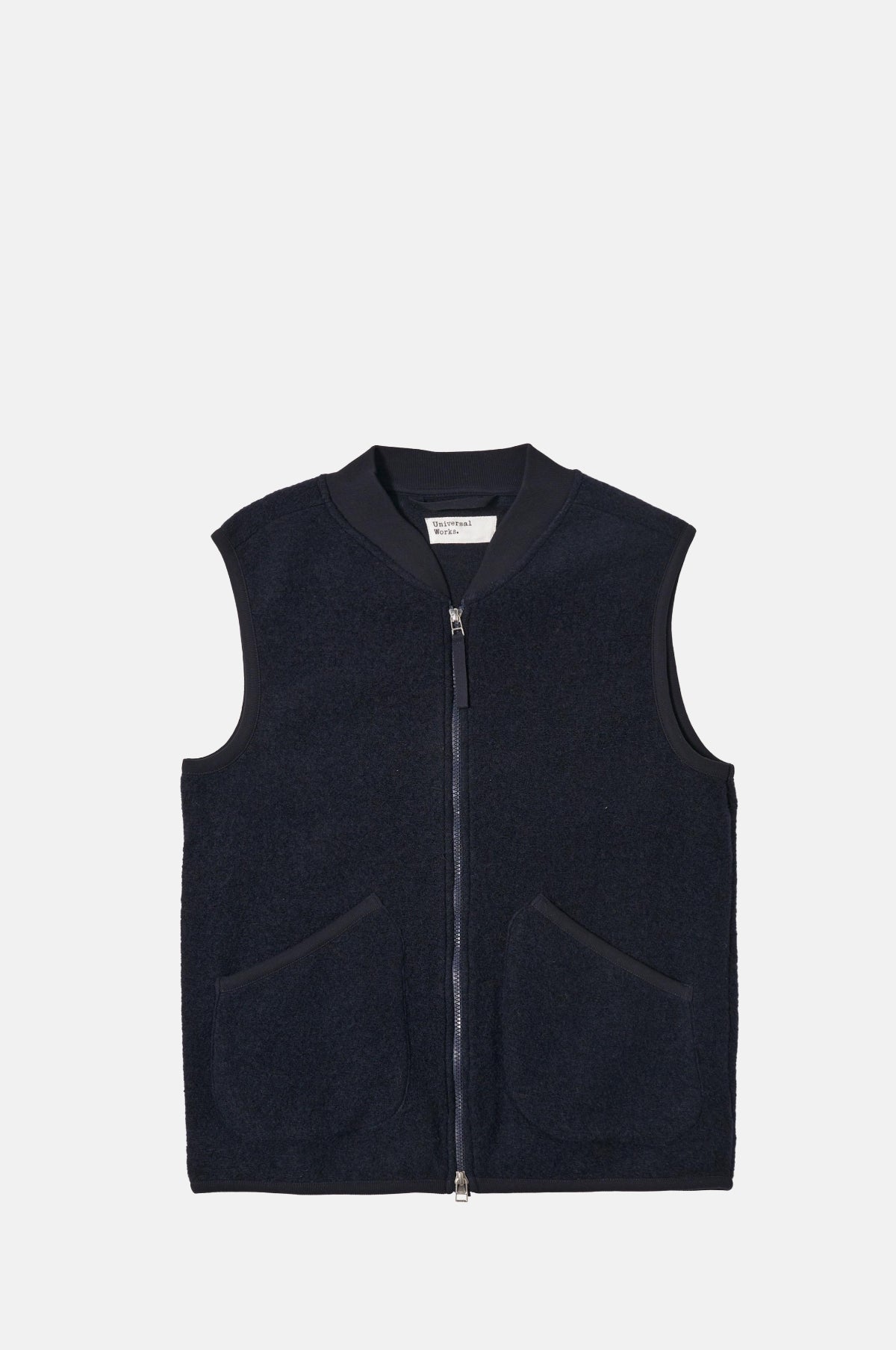 Universal Works Zip Waistcoat Navy.