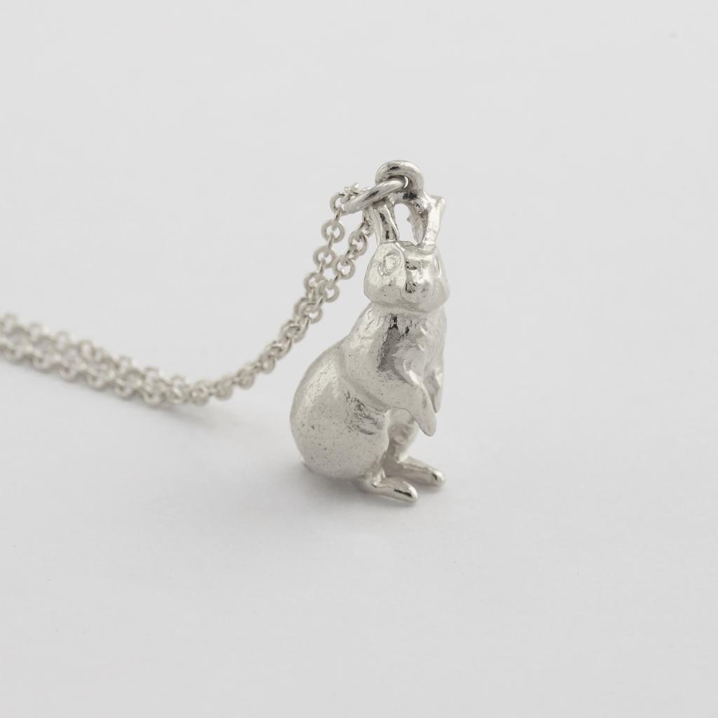 A.M. White Rabbit Necklace Silver