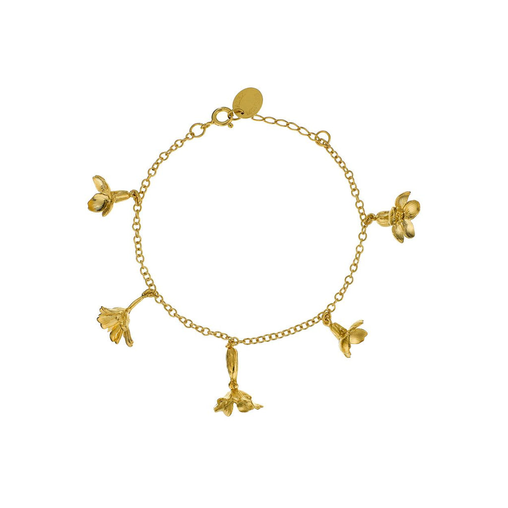 A.M. Wildflower Medley Charm Bracelet Gold