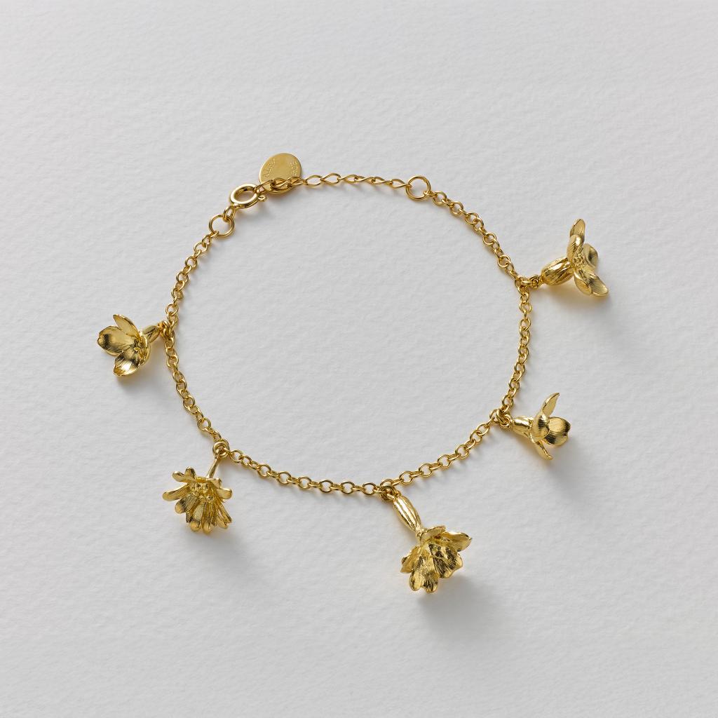 A.M. Wildflower Medley Charm Bracelet Gold