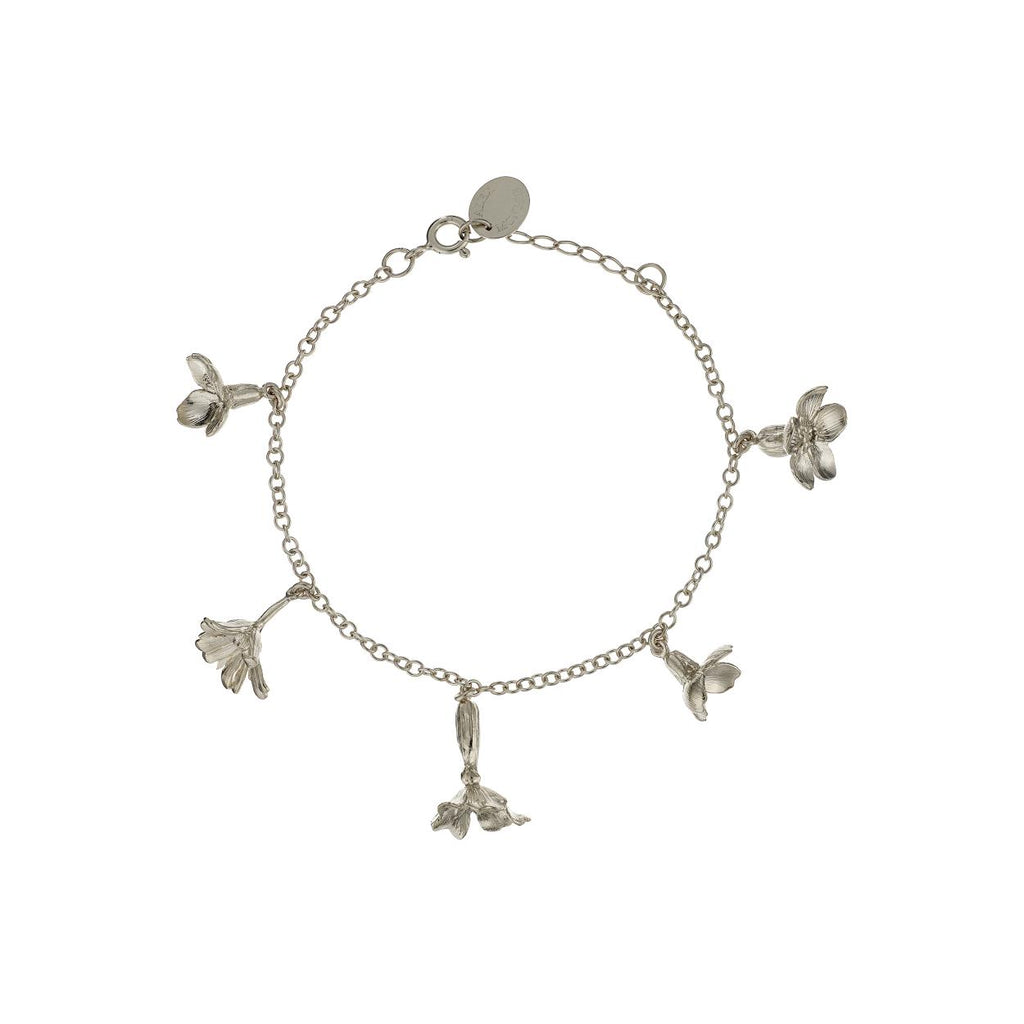 A.M. Wildflower Medley Charm Bracelet Silver