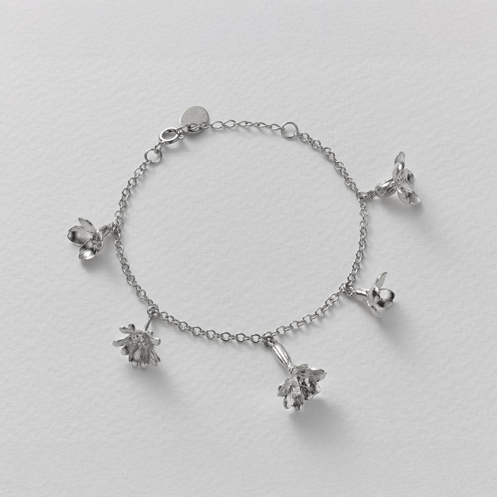 A.M. Wildflower Medley Charm Bracelet Silver