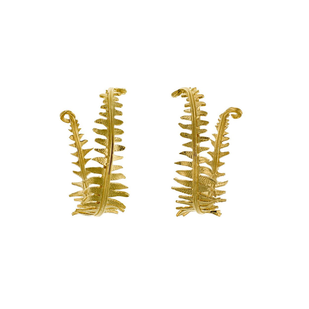 A.M. Fern Hoop Earrings Gold