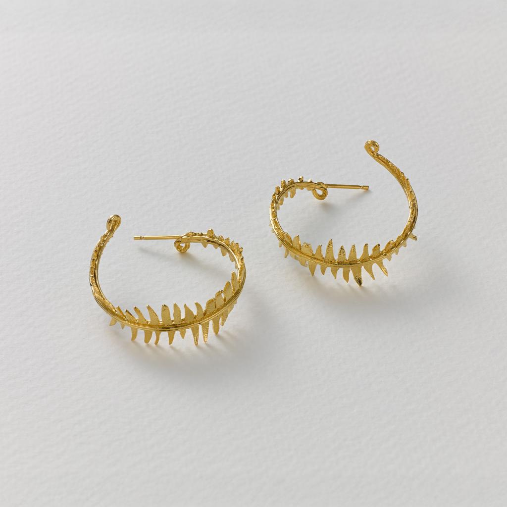 A.M. Fern Hoop Earrings Gold