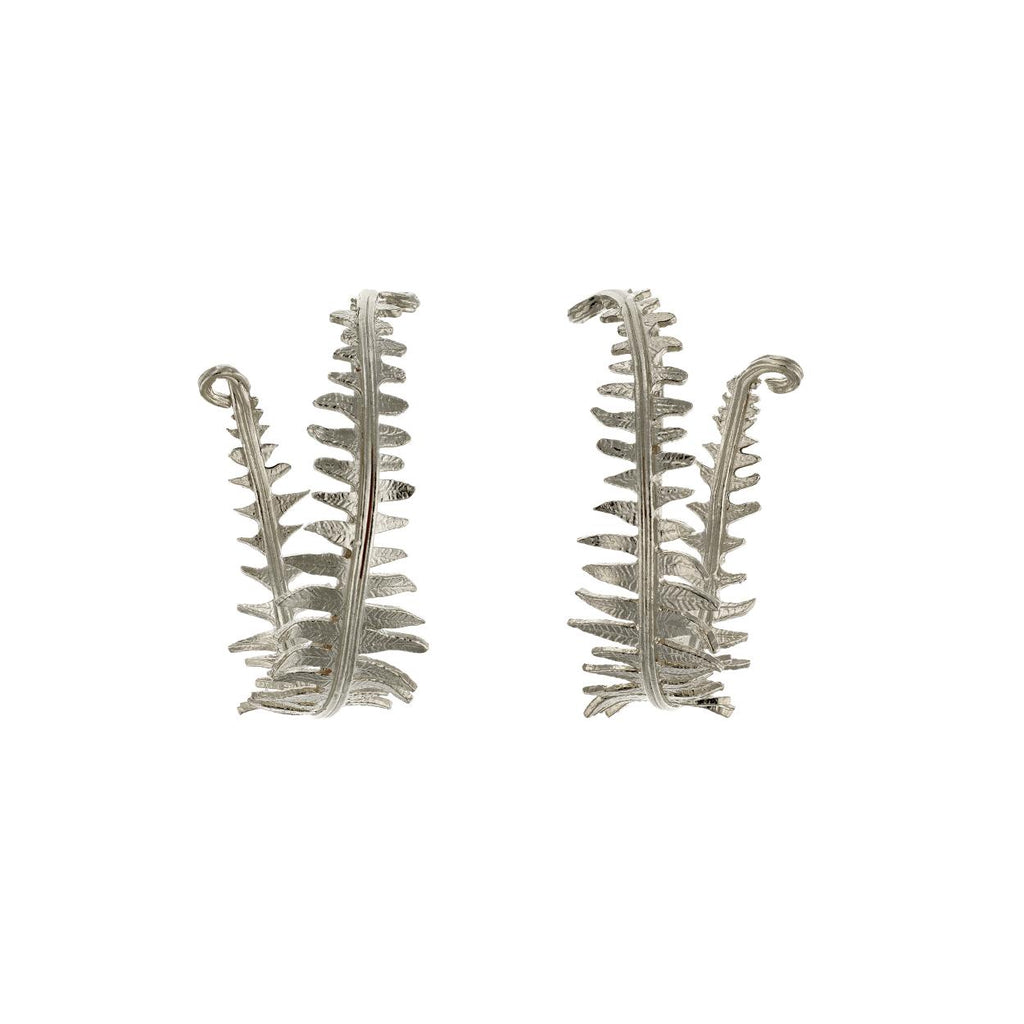 A.M. Fern Hoop Earrings Silver