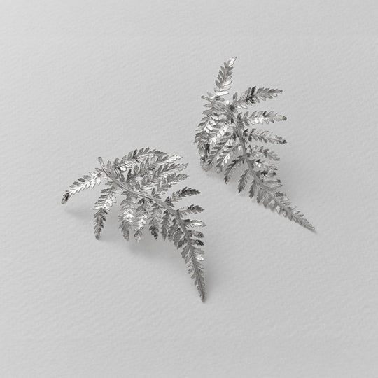 A.M. Statement Fern Earrings Silver