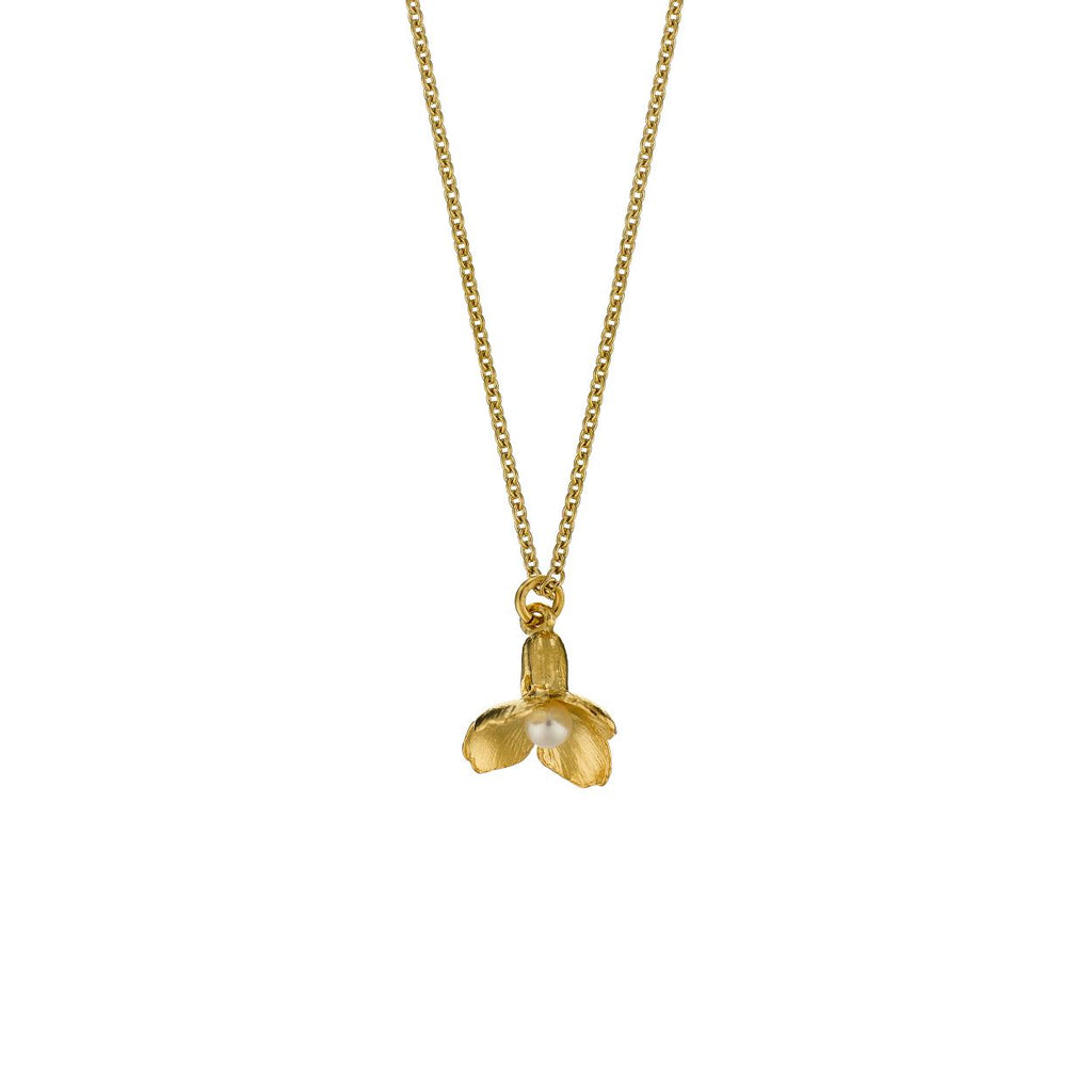 A.M. Cuckoo Flower Necklace with Pearl Gold