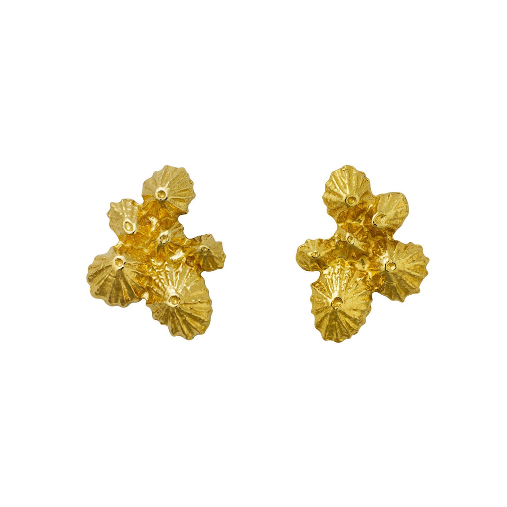 A.M. Limpet Cluster Stud Earrings Gold