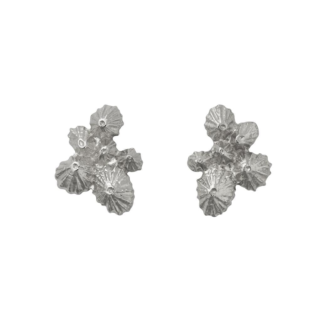 A.M. Limpet Cluster Stud Earrings Silver