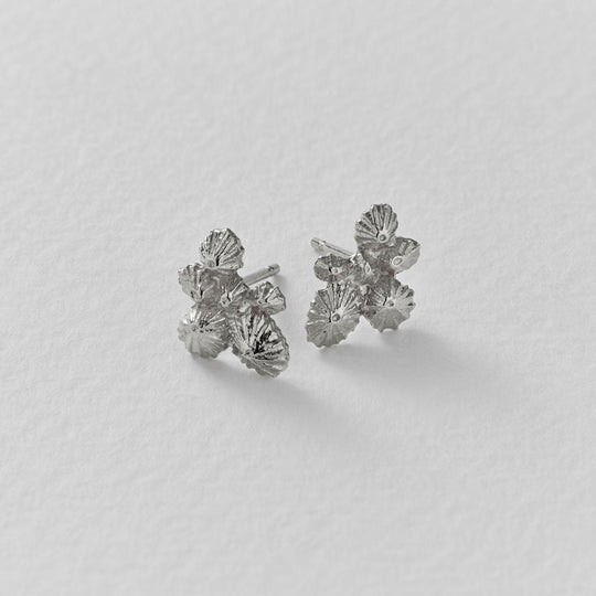A.M. Limpet Cluster Stud Earrings Silver