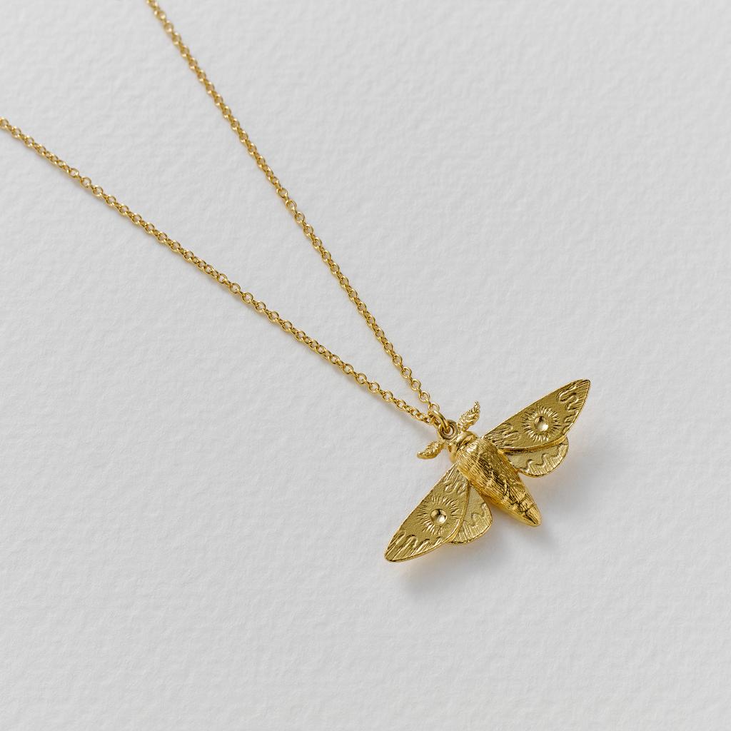 A.M. Moth Necklace Gold