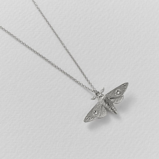 A.M. Moth Necklace Silver