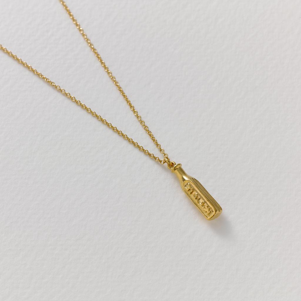 A.M. “Not To Be Taken” Poison Bottle Necklace Gold