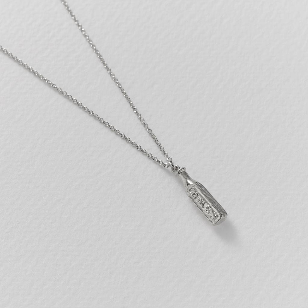 A.M. “Not To Be Taken” Poison Bottle Necklace Silver