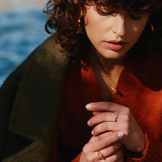 A.M. Aged Boatyard Link Ring Gold