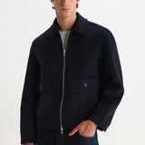 Hamblin Jacket Double Face Check Navy
