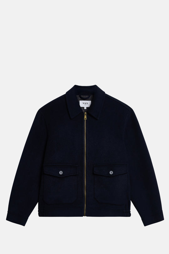 Hamblin Jacket Double Face Check Navy