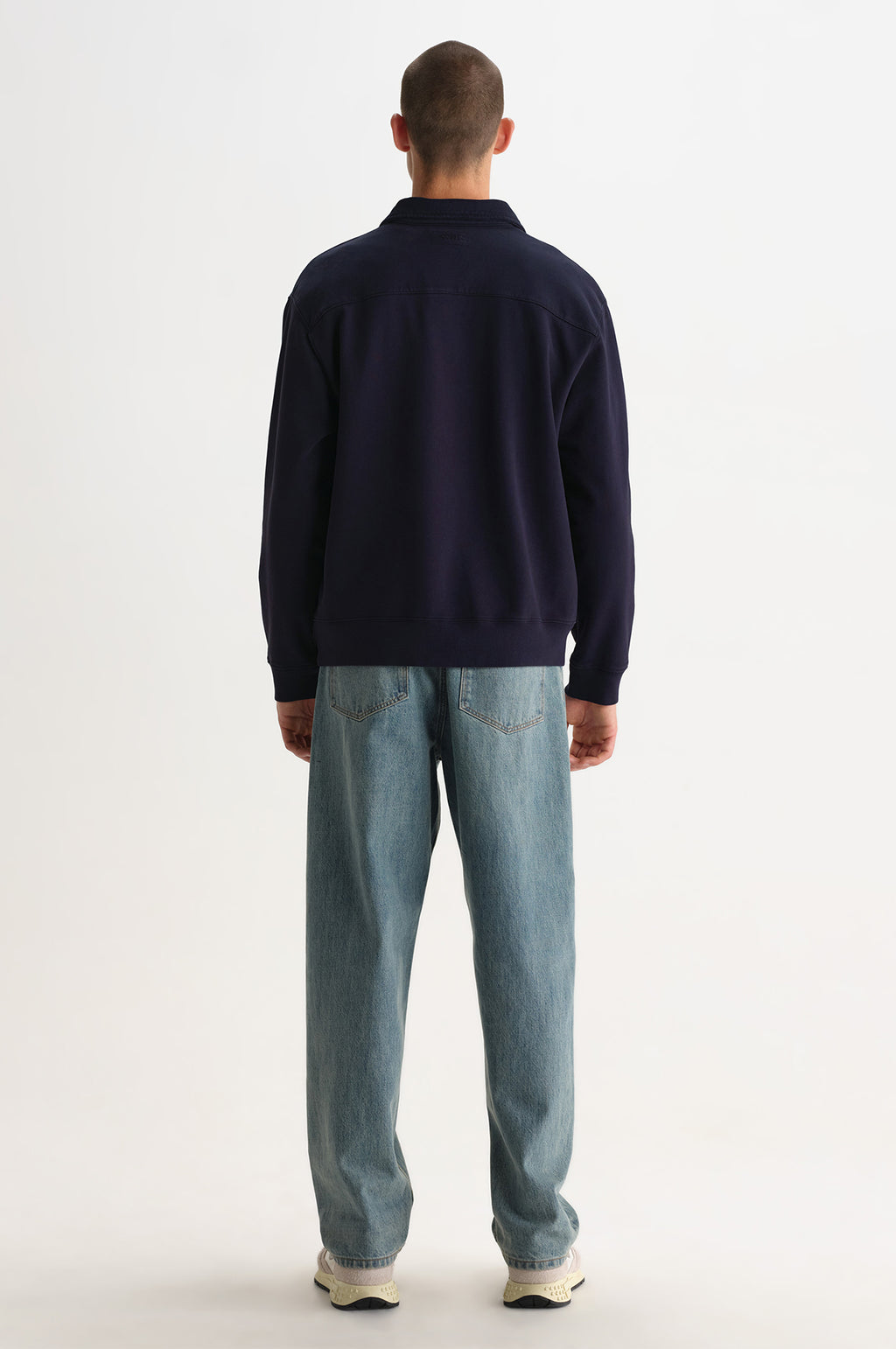 Reeve Quarter Zip Sweatshirt Washed Navy