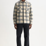 Whiting Overshirt Ash Wool Blend Check Ecru/Grey