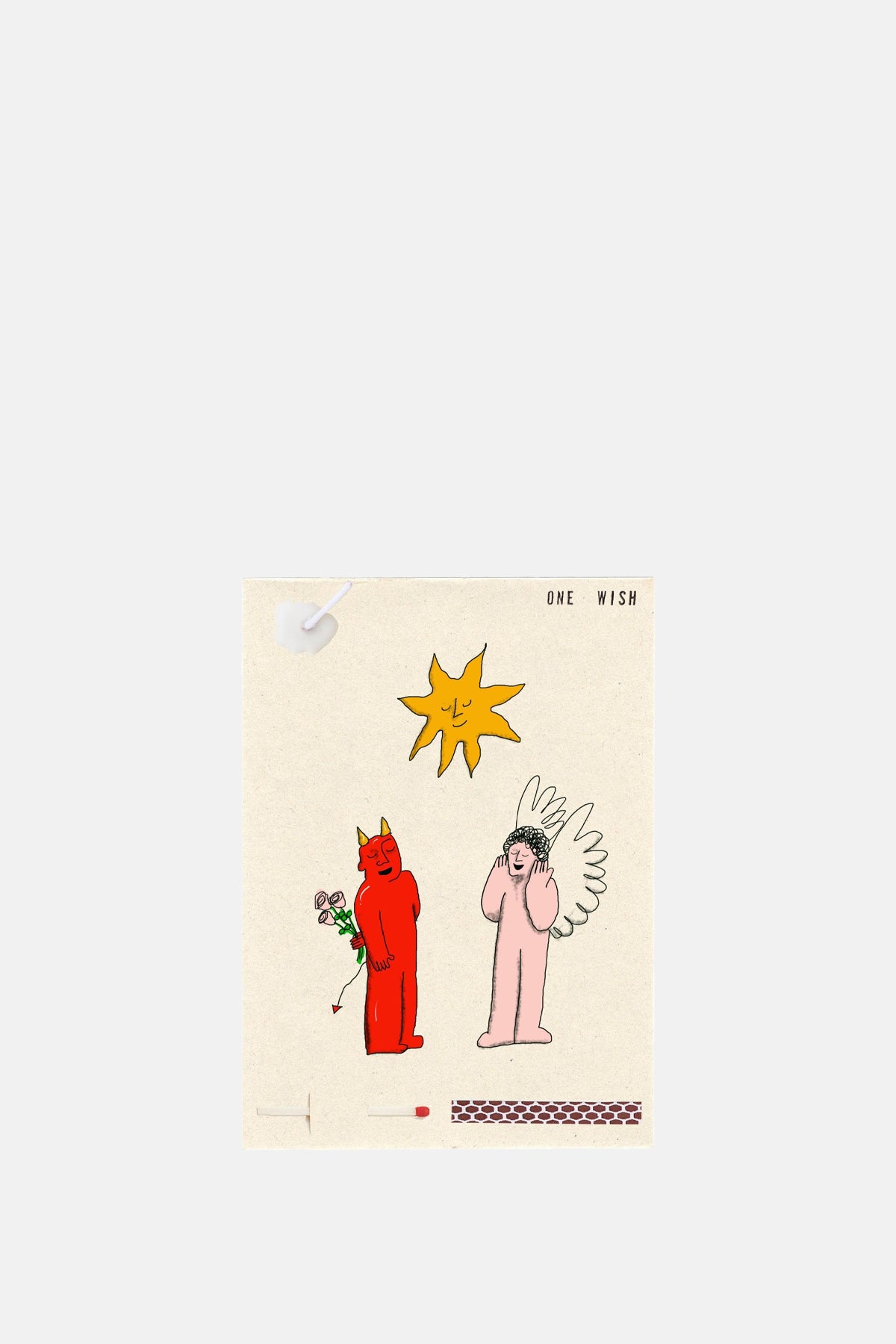 Wish Card Studios Angel Devil Flowers Wish Card.