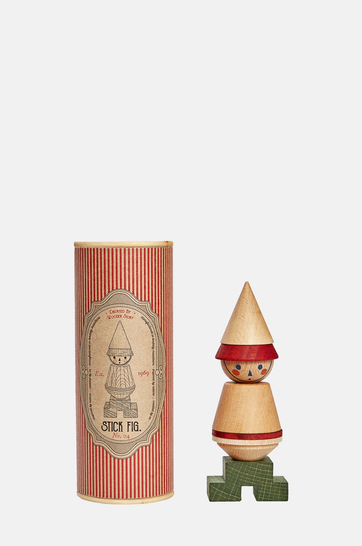Wooden Story Stacking Toy Stick Fig no.04.