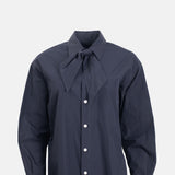 Nicholson and Nicholson Elen Washed Cotton Blouse Navy.